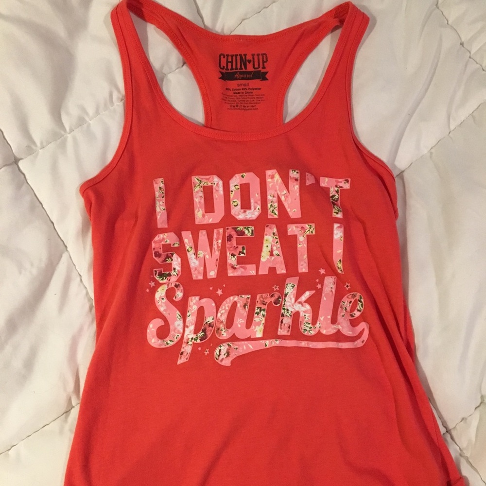 pink and floral athletic tank top